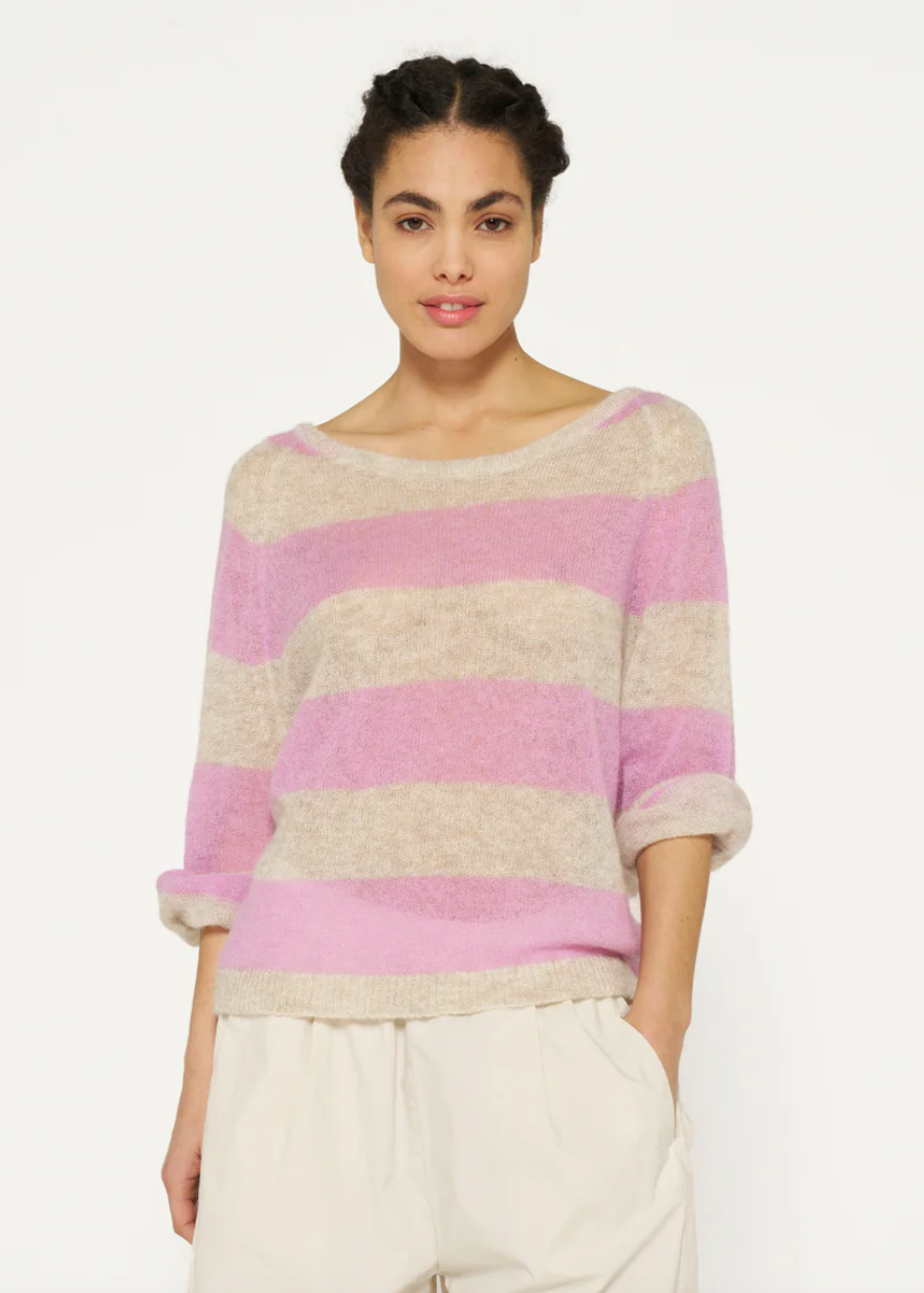Sweater thin knit Stripes, Light Safari 10 Days Amsterdam