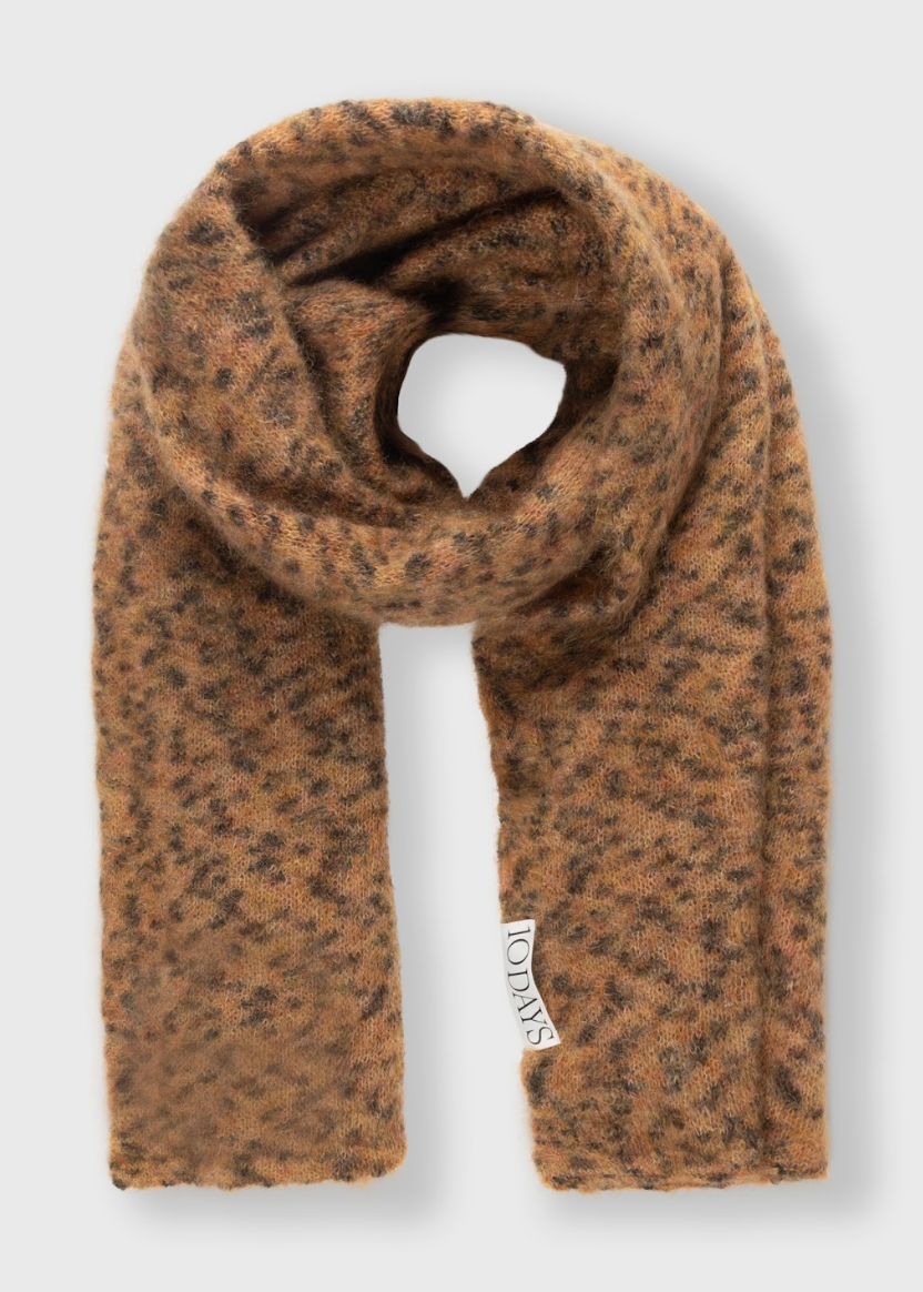 Knitted Scarf Leopard, Saddle Brown 10 Days Amsterdam