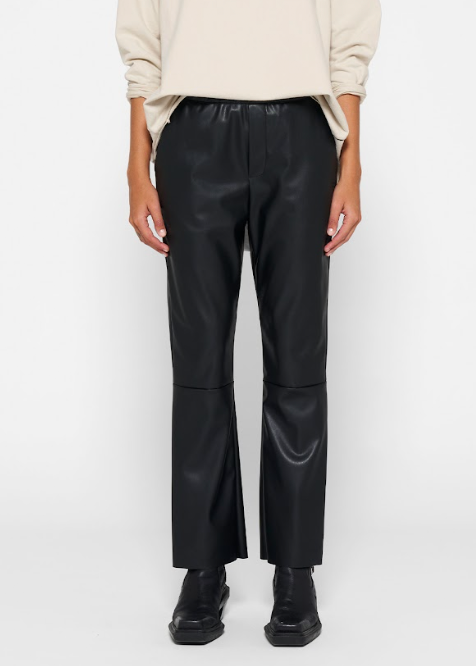 Leather Look Cropped Jogger, Black 10 Days Amsterdam