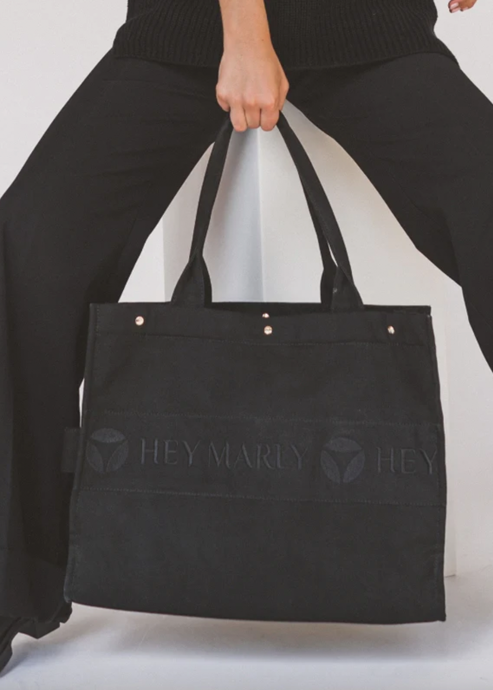 Tote Bag, Black Hey Marly
